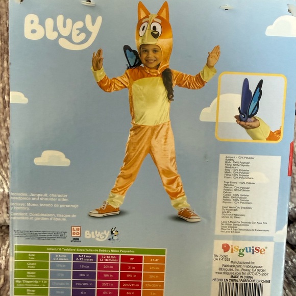 Bluey Bingo With Flappy Butterfly Costume Size 4T NWT - Picture 2 of 2